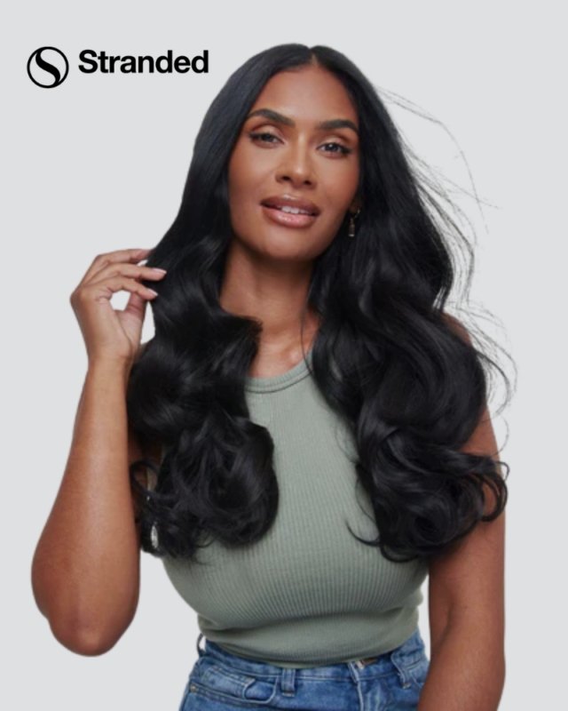 Stranded professional all-natural human hair extensions stocked at Palladium Hair & Beauty Company